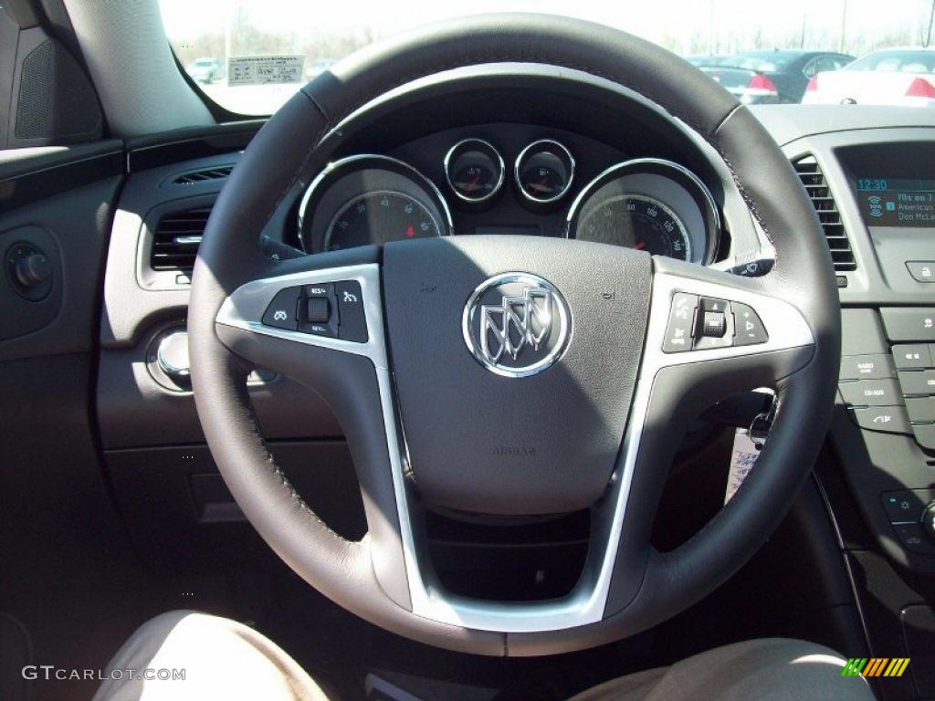 2011 Buick Regal CXL Turbo Ebony Steering Wheel Photo #48031211