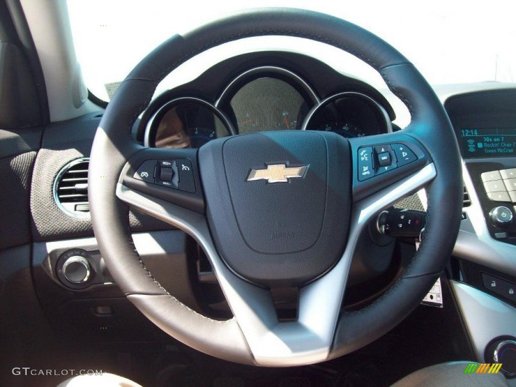 2011 Chevrolet Cruze ECO Jet Black Steering Wheel Photo #48031601