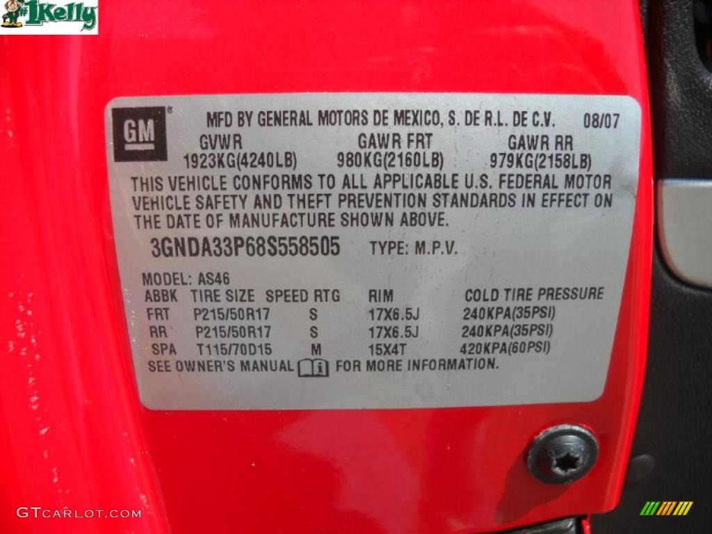 2008 HHR LT - Cardinal Red Metallic / Ebony Black photo #11