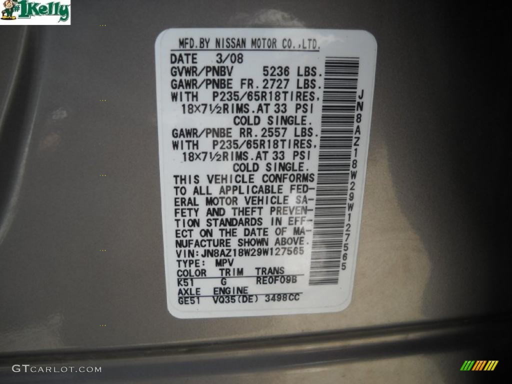 2009 Murano S AWD - Platinum Graphite Metallic / Black photo #11