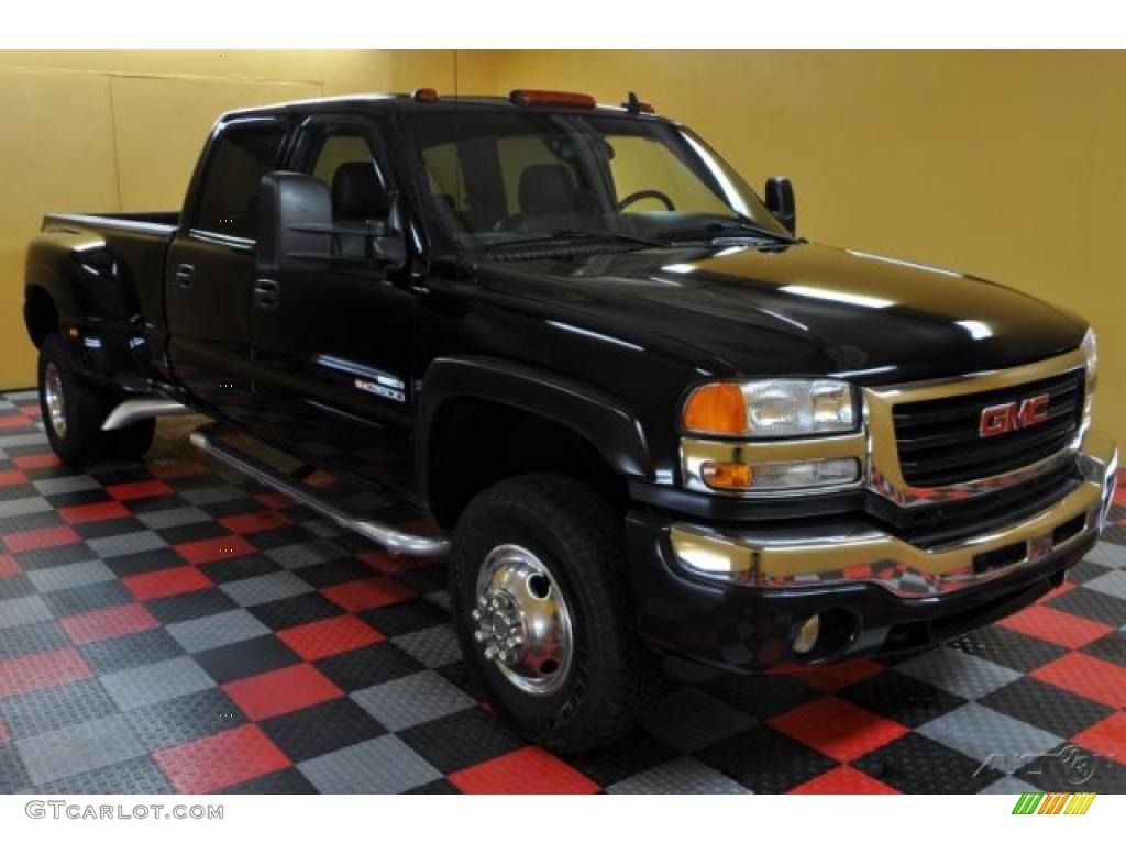 2006 Sierra 3500 SLT Crew Cab 4x4 Dually - Onyx Black / Dark Pewter photo #1