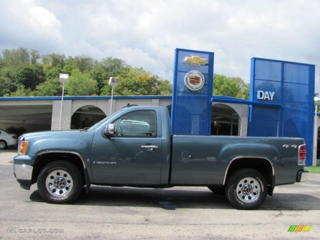 2008 Sierra 1500 Regular Cab 4x4 - Stealth Gray Metallic / Dark Titanium photo #5