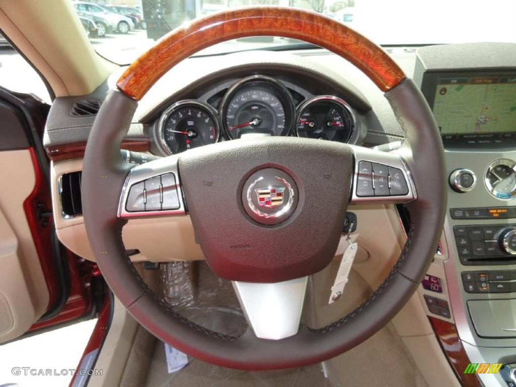 2011 Cadillac CTS 4 3.0 AWD Sedan Cashmere/Cocoa Steering Wheel Photo #48040589