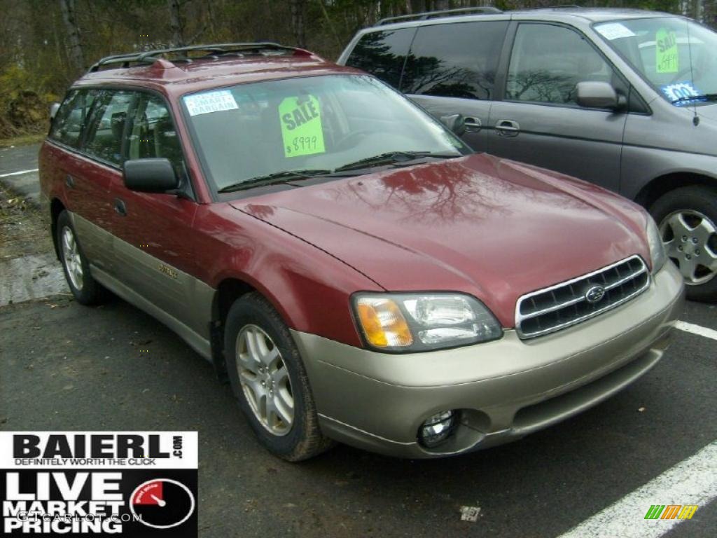 2002 Outback Wagon - Regatta Red Pearl / Beige photo #1