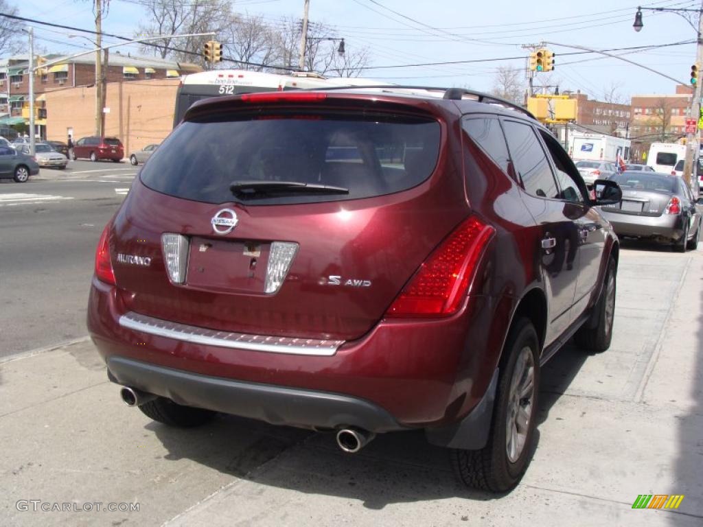 2007 Murano S AWD - Merlot Pearl / Charcoal photo #5