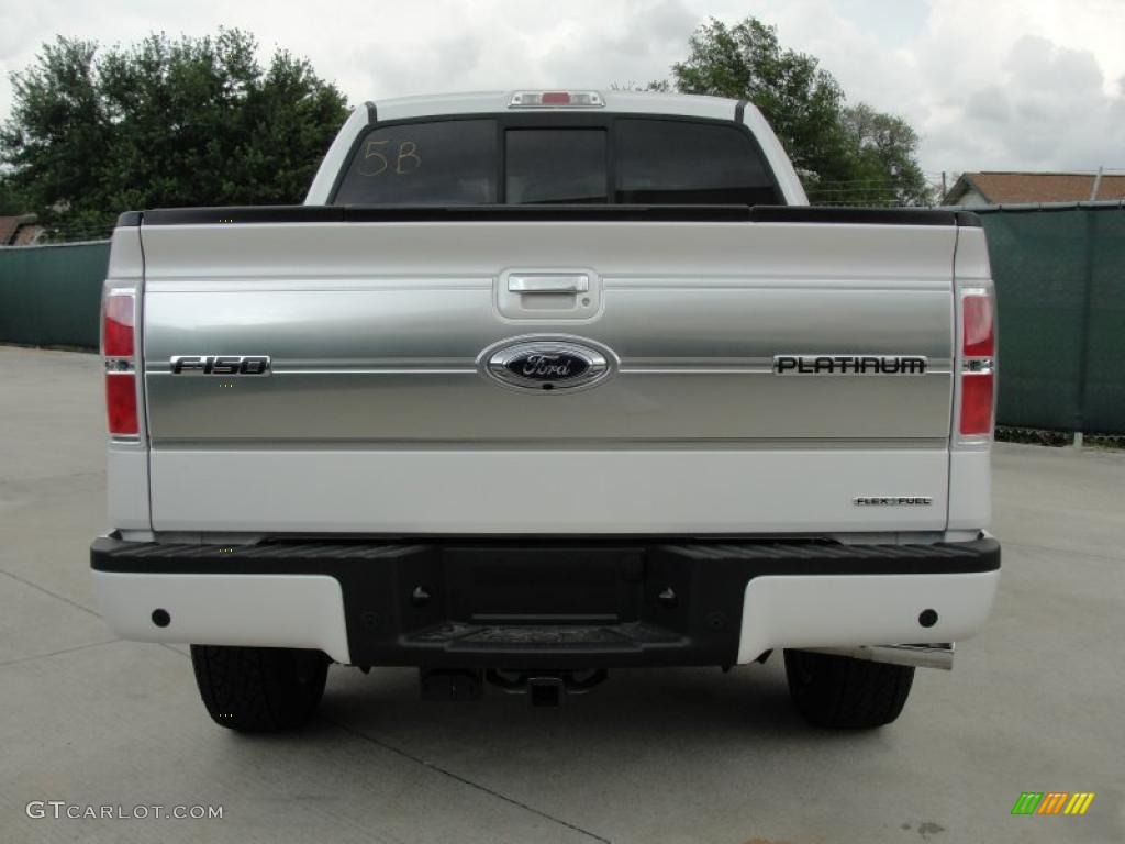 2011 F150 Platinum SuperCrew 4x4 - White Platinum Metallic Tri-Coat / Steel Gray/Black photo #4