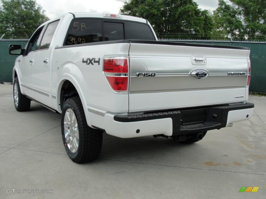 2011 F150 Platinum SuperCrew 4x4 - White Platinum Metallic Tri-Coat / Steel Gray/Black photo #5