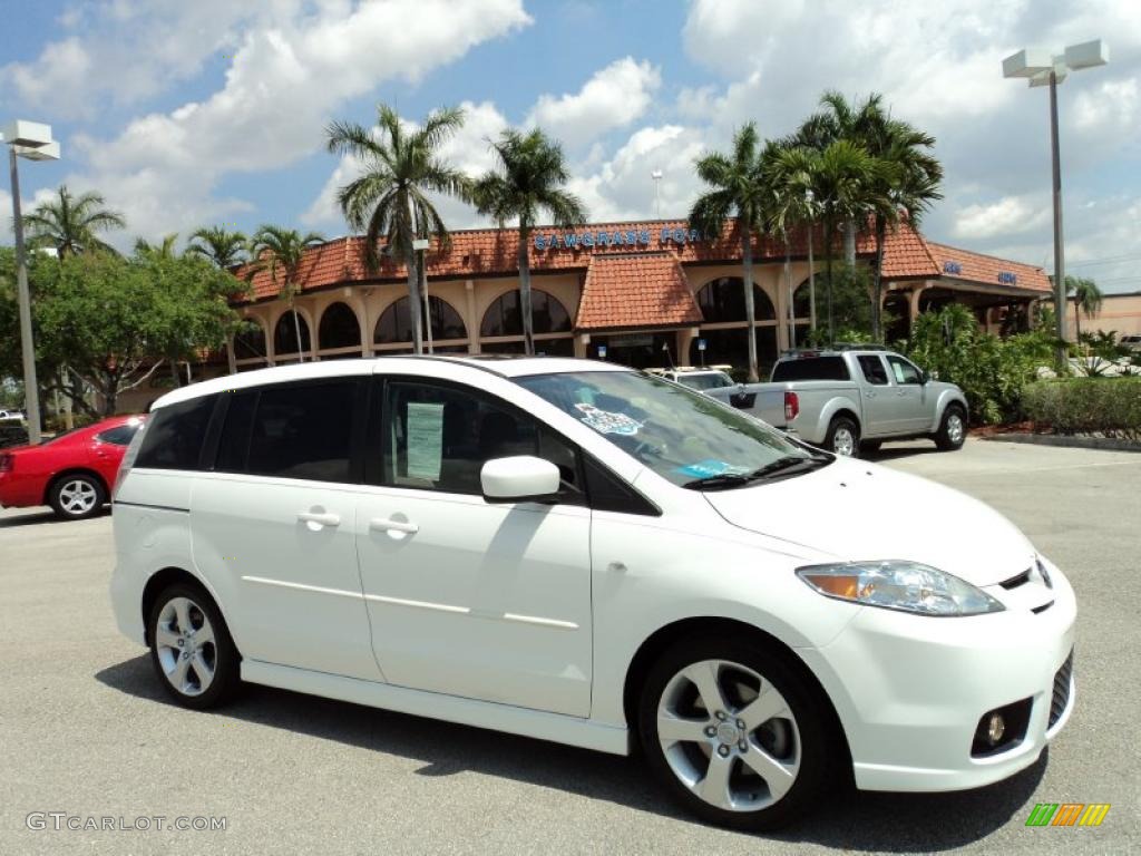 2007 MAZDA5 Touring - Whitewater Pearl Mica / Black photo #1