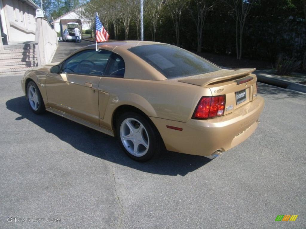 2000 Mustang GT Coupe - Sunburst Gold Metallic / Dark Charcoal photo #3