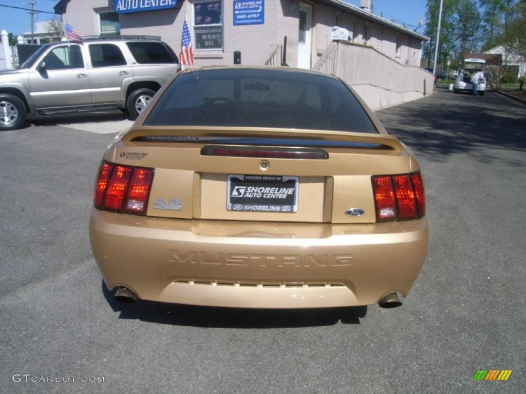2000 Mustang GT Coupe - Sunburst Gold Metallic / Dark Charcoal photo #4
