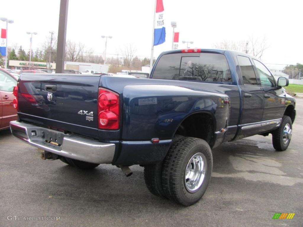 2008 Ram 3500 Laramie Quad Cab 4x4 Dually - Patriot Blue Pearl / Medium Slate Gray photo #2