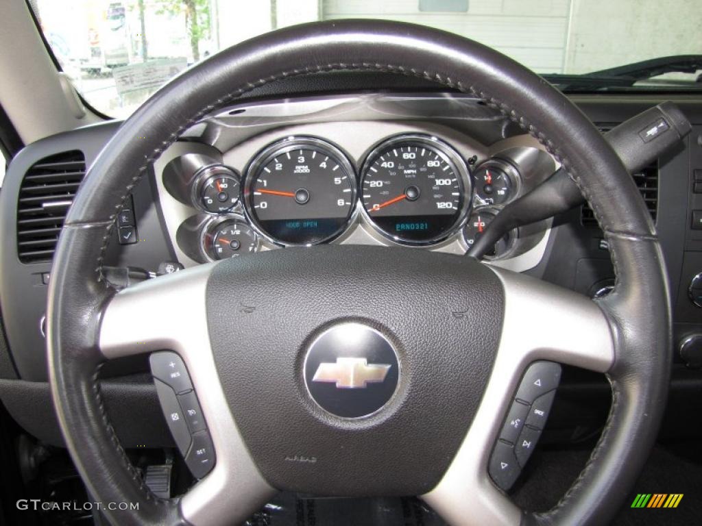 2008 Chevrolet Silverado 1500 LT Extended Cab 4x4 Ebony Steering Wheel Photo #48056879