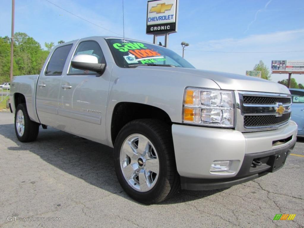 2011 Silverado 1500 LTZ Crew Cab 4x4 - Sheer Silver Metallic / Ebony photo #1