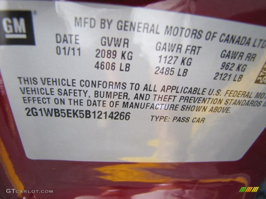 2011 Impala LT - Red Jewel Tintcoat / Gray photo #19