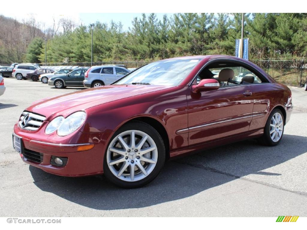 2007 CLK 350 Coupe - Storm Red Metallic / Sport Cappuccino Brown/Black photo #1