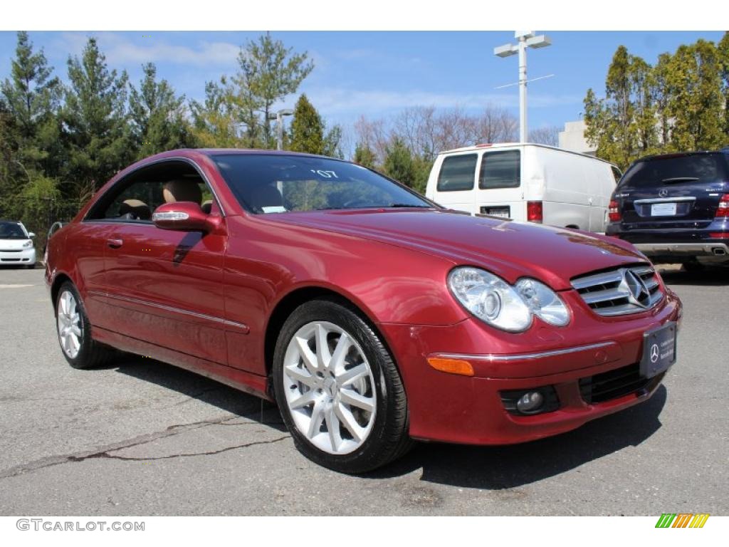 2007 CLK 350 Coupe - Storm Red Metallic / Sport Cappuccino Brown/Black photo #8