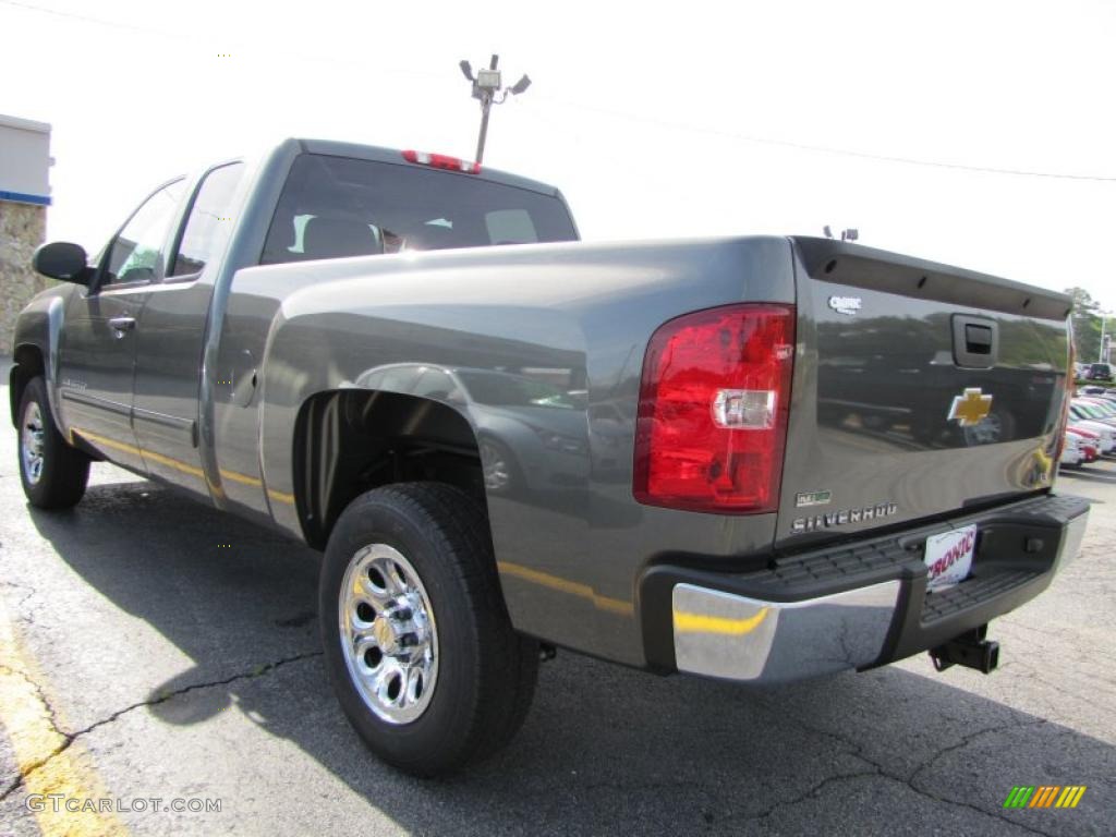 2011 Silverado 1500 LS Extended Cab - Steel Green Metallic / Dark Titanium photo #4