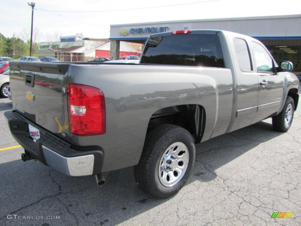 2011 Silverado 1500 LS Extended Cab - Steel Green Metallic / Dark Titanium photo #6