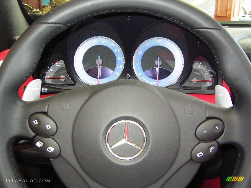 2008 Mercedes-Benz SLR McLaren Roadster 300SL Red Steering Wheel Photo #4806534