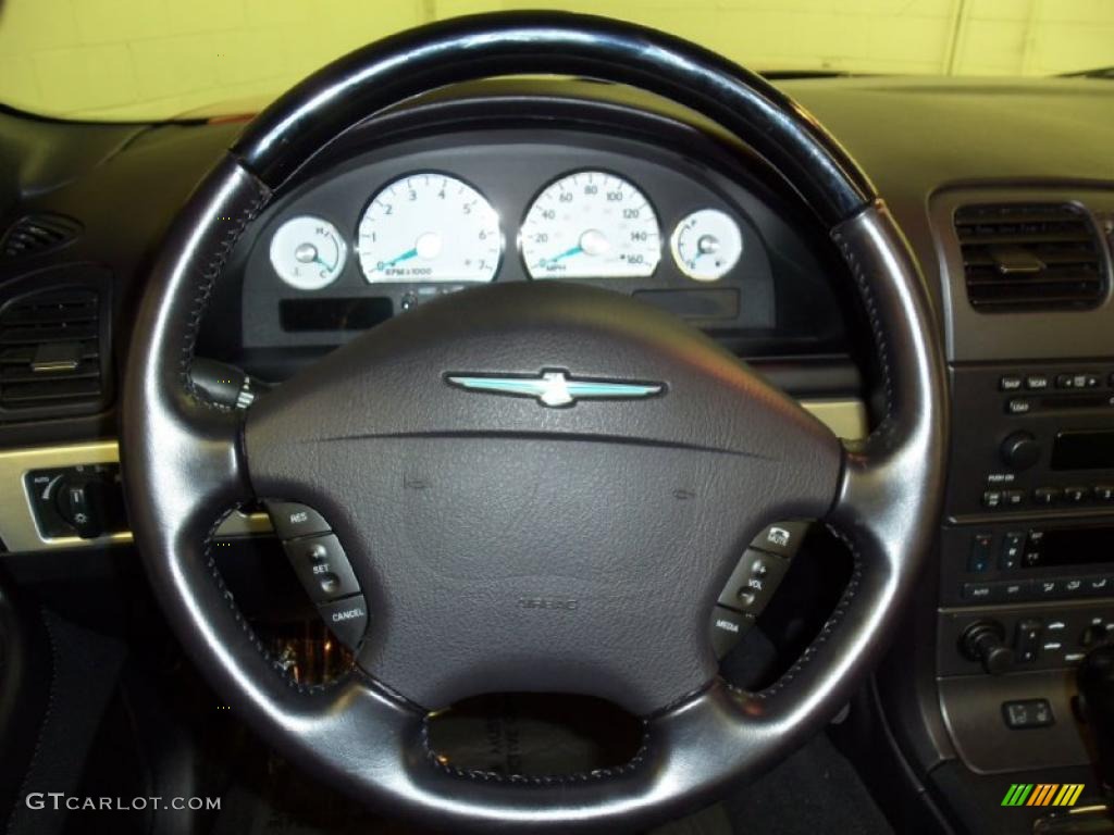 2003 Ford Thunderbird Premium Roadster Black Ink Steering Wheel Photo #48067790