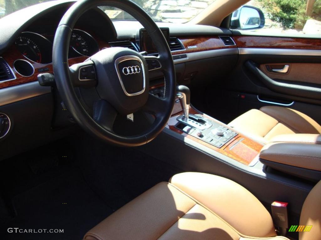 2008 A8 L 4.2 quattro - Oyster Gray Metallic / Amaretto photo #16
