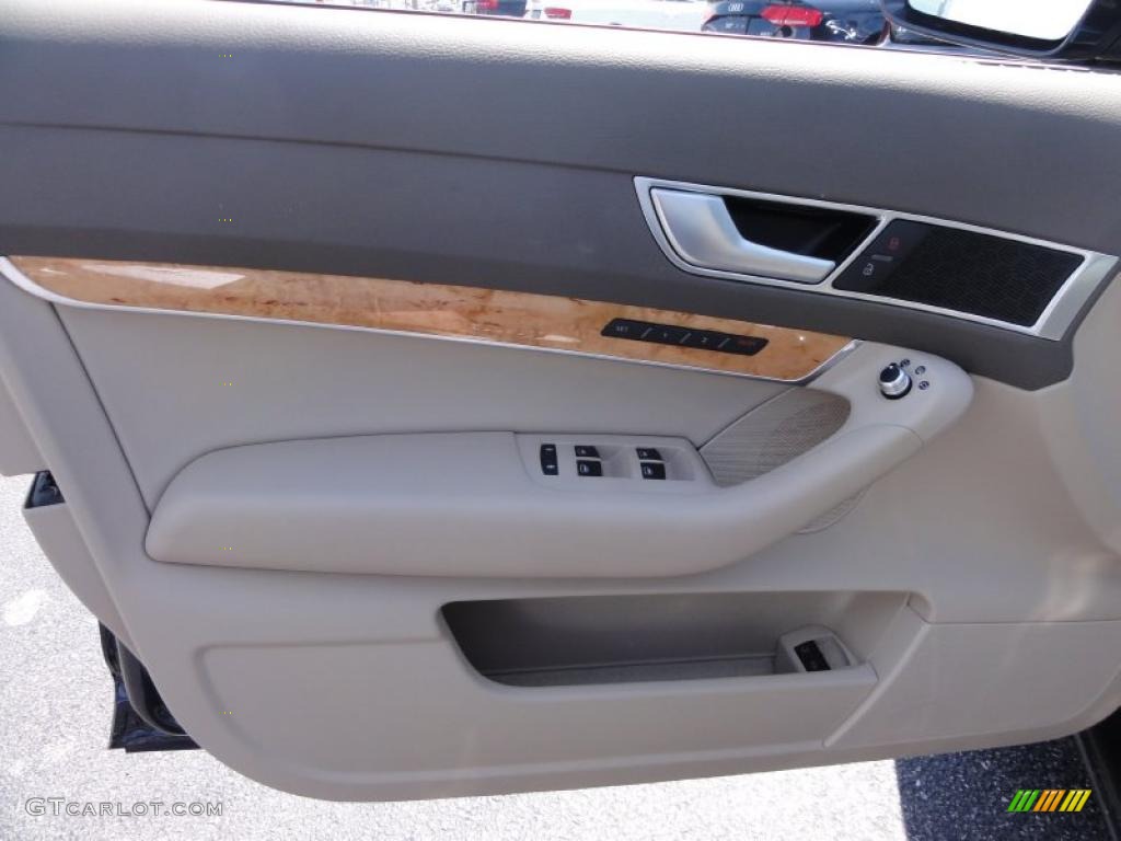 2011 Audi A6 3.0T quattro Sedan Cardamom Beige Door Panel Photo #48068465