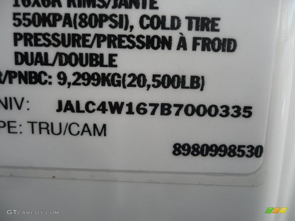 2011 Isuzu N Series Truck NPR HD Info Tag Photo #48068891
