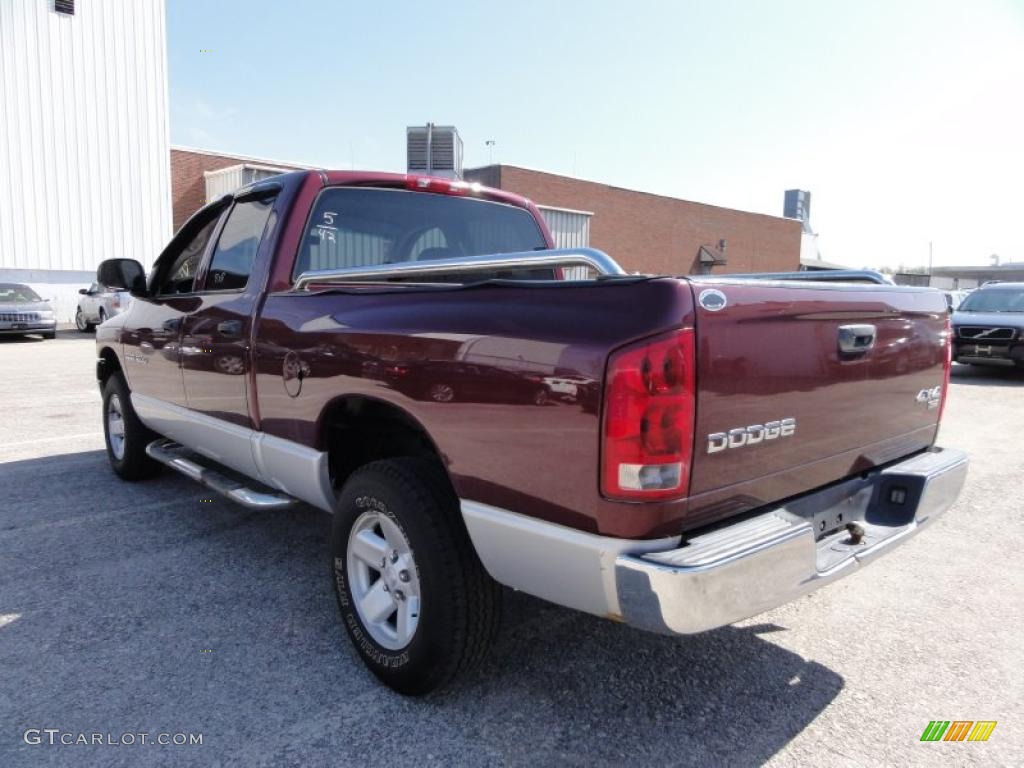 2003 Ram 1500 SLT Quad Cab 4x4 - Dark Garnet Red Pearl / Dark Slate Gray photo #9