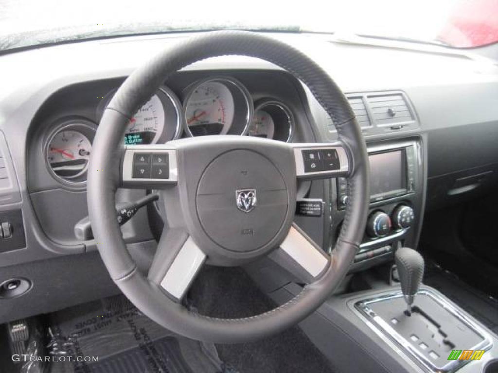 2010 Dodge Challenger SRT8 Dark Slate Gray Steering Wheel Photo #48070733
