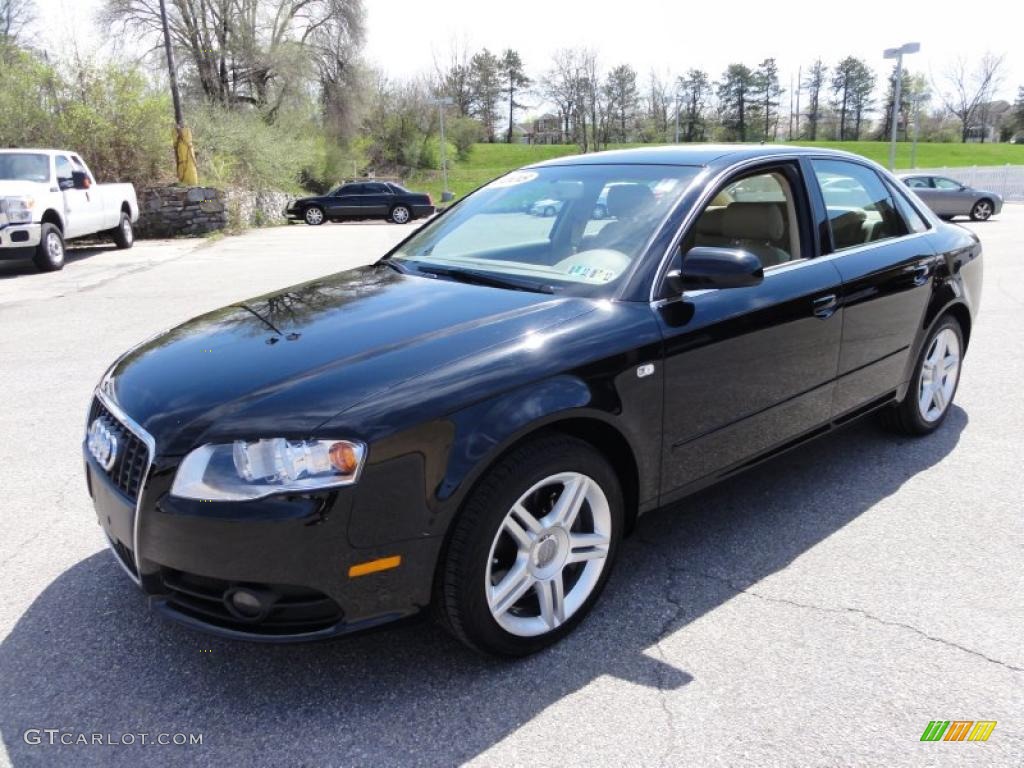 2008 A4 2.0T quattro S-Line Sedan - Brilliant Black / Beige photo #2