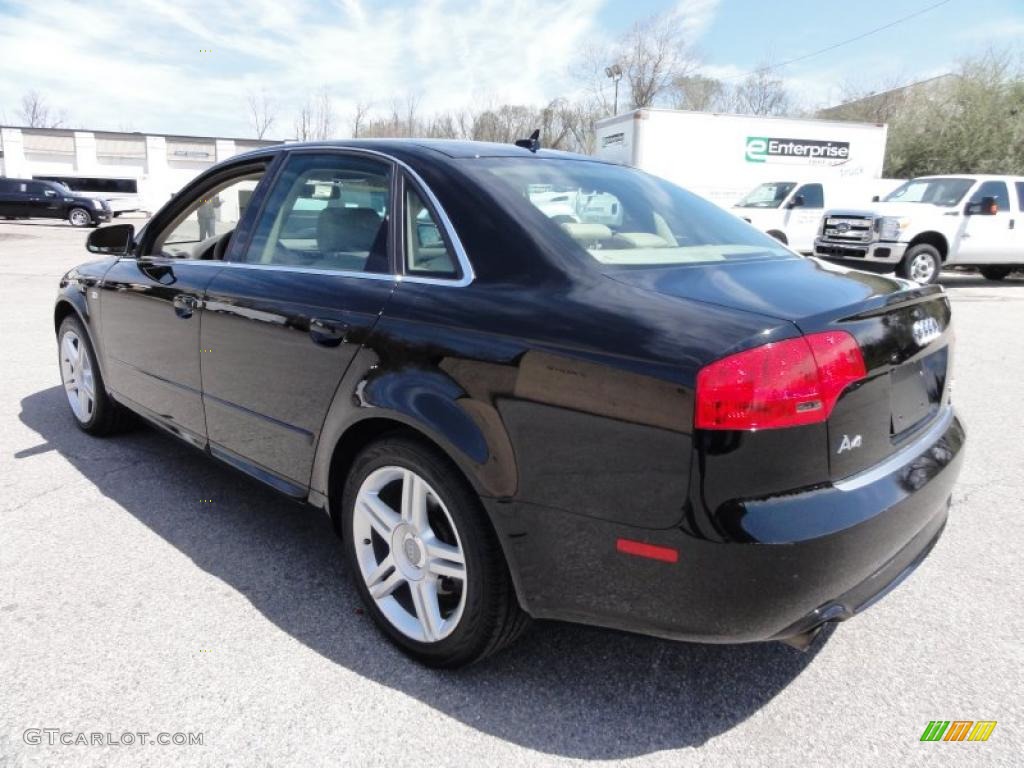 2008 A4 2.0T quattro S-Line Sedan - Brilliant Black / Beige photo #10