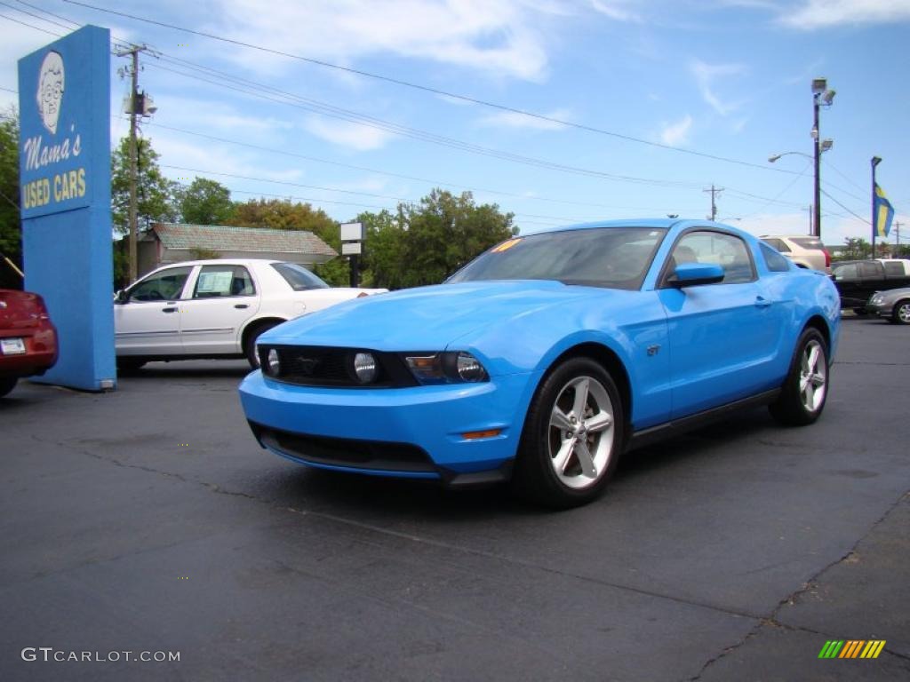 2010 Mustang GT Coupe - Grabber Blue / Charcoal Black photo #4