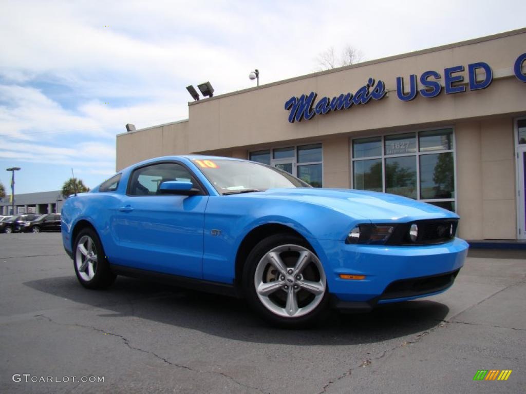 2010 Mustang GT Coupe - Grabber Blue / Charcoal Black photo #29