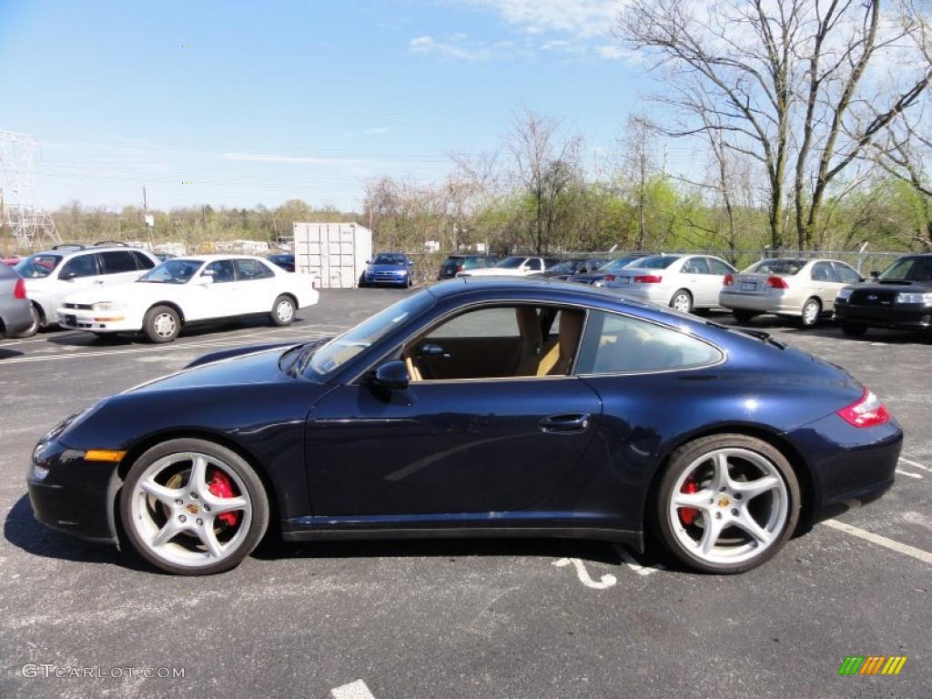 2007 911 Carrera S Coupe - Midnight Blue Metallic / Sand Beige photo #11