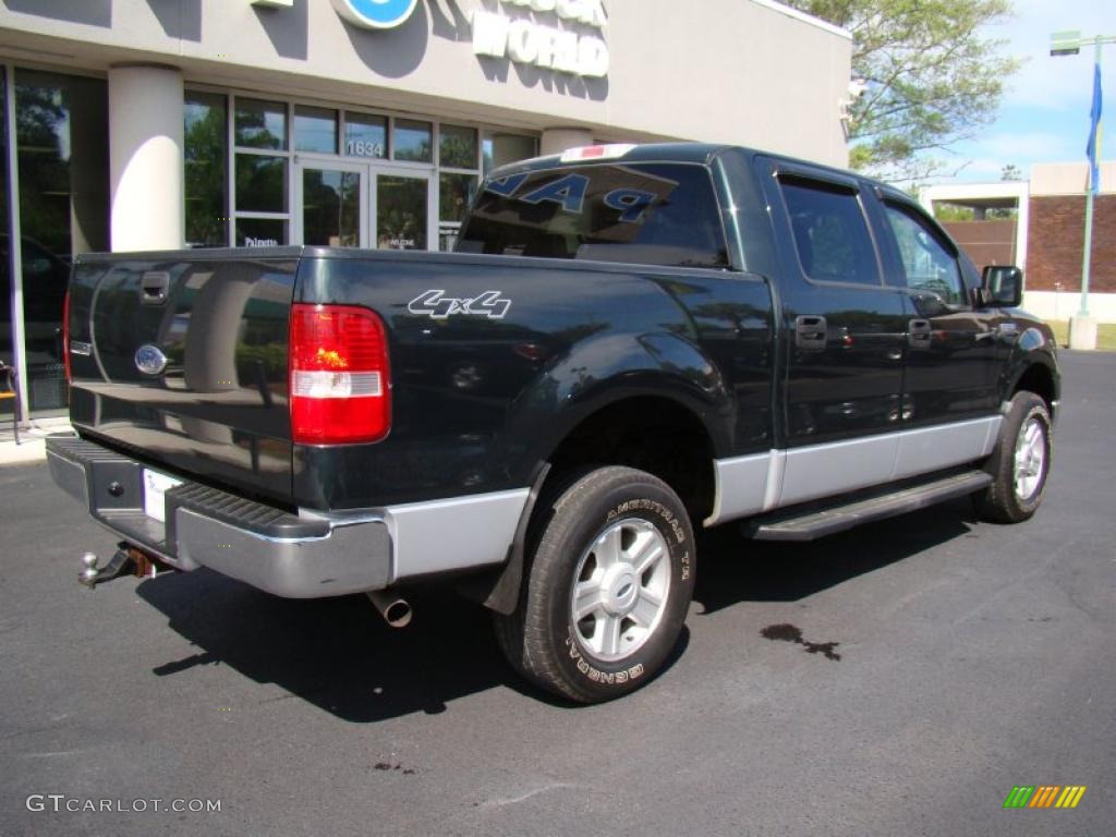 2004 F150 XLT SuperCrew 4x4 - Aspen Green Metallic / Black/Medium Flint photo #8