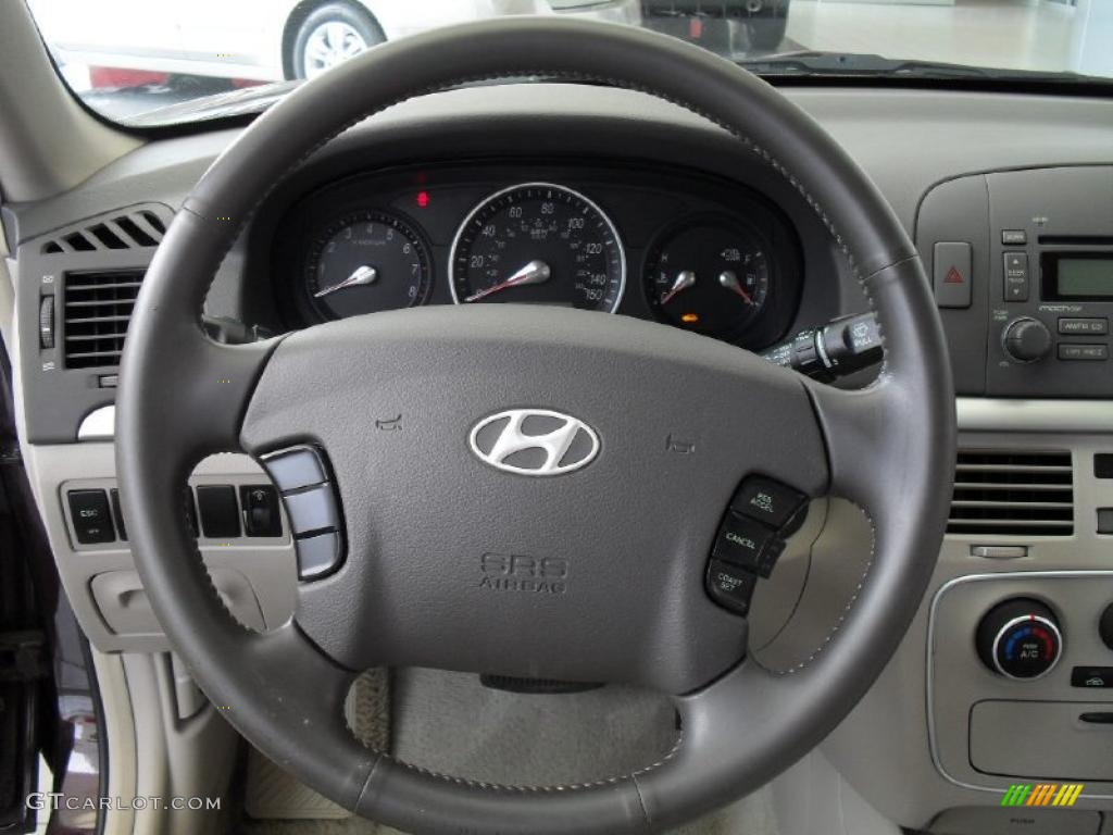 2006 Hyundai Sonata GLS Beige Steering Wheel Photo #48076209