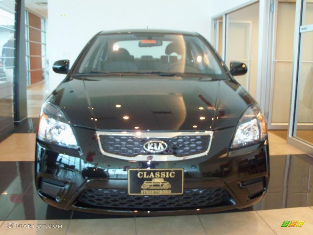 2010 Rio LX Sedan - Midnight Black / Gray photo #1