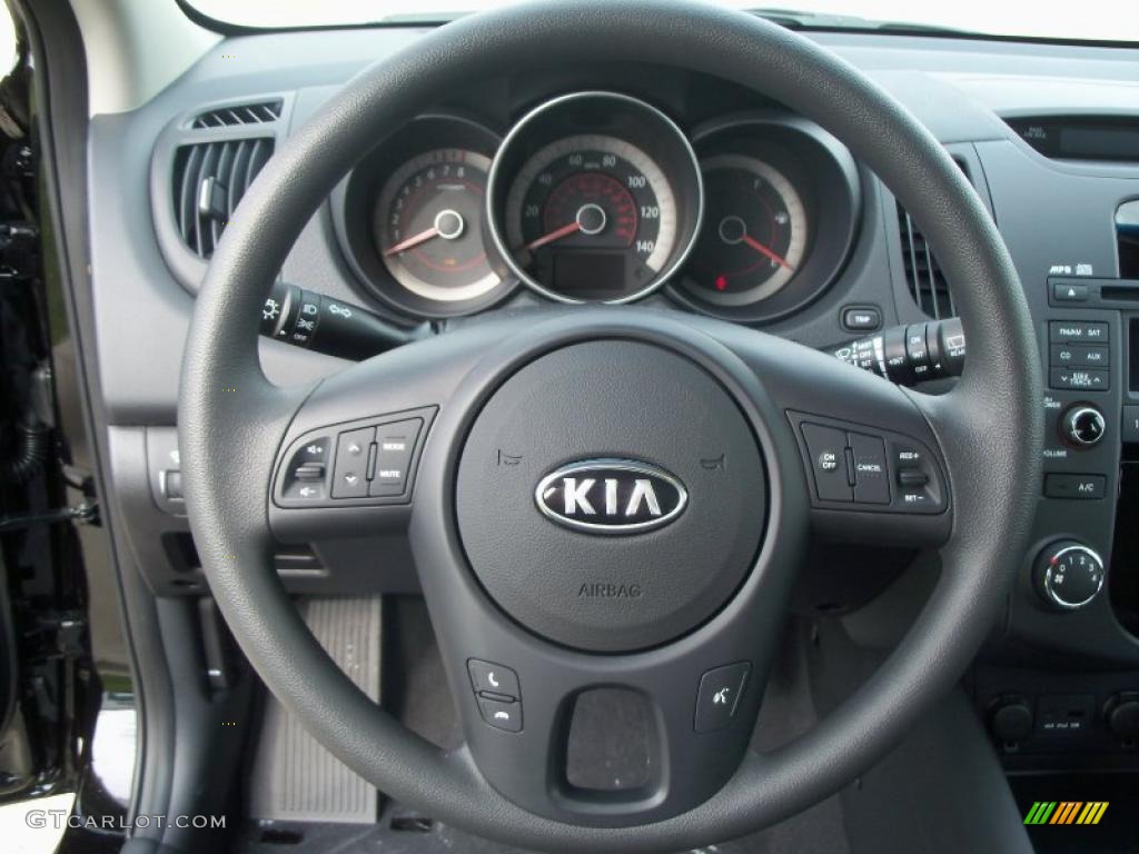 2011 Kia Forte EX 5 Door Black Steering Wheel Photo #48078504