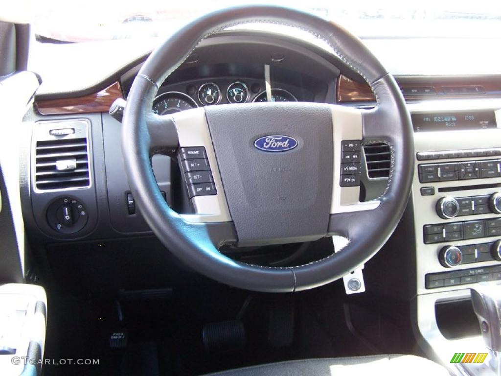 2010 Ford Flex SEL Medium Light Stone Steering Wheel Photo #48078740