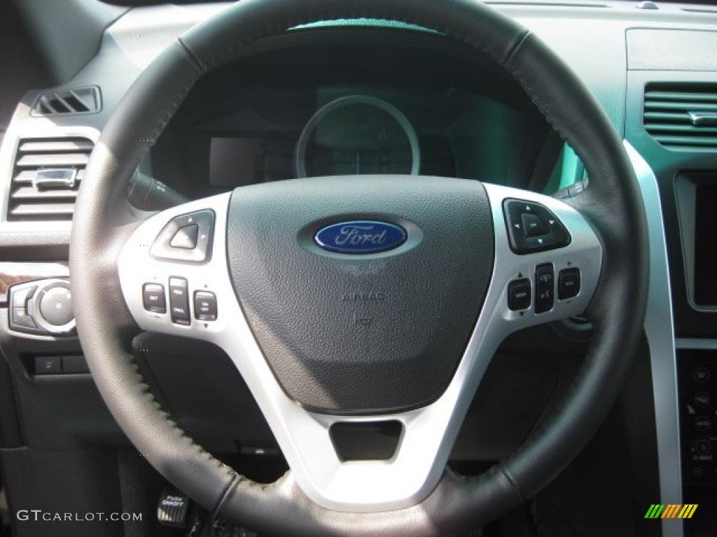 2011 Ford Explorer XLT 4WD Charcoal Black Steering Wheel Photo #48079191