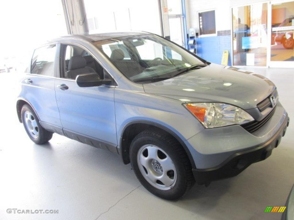 2008 CR-V LX 4WD - Glacier Blue Metallic / Gray photo #5