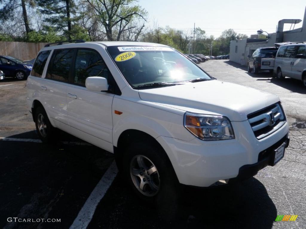 2008 Pilot EX 4WD - Taffeta White / Saddle photo #1