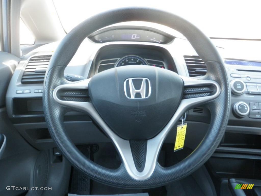 2009 Honda Civic DX-VP Sedan Gray Steering Wheel Photo #48091032