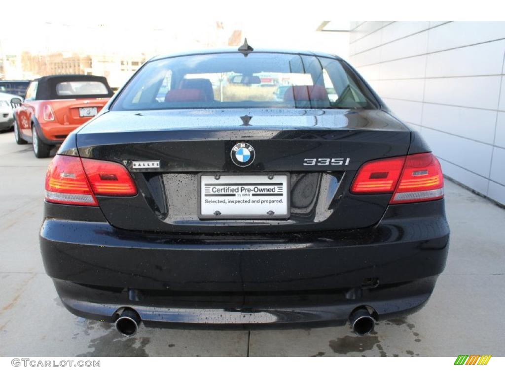 2008 3 Series 335i Coupe - Black Sapphire Metallic / Coral Red/Black photo #5