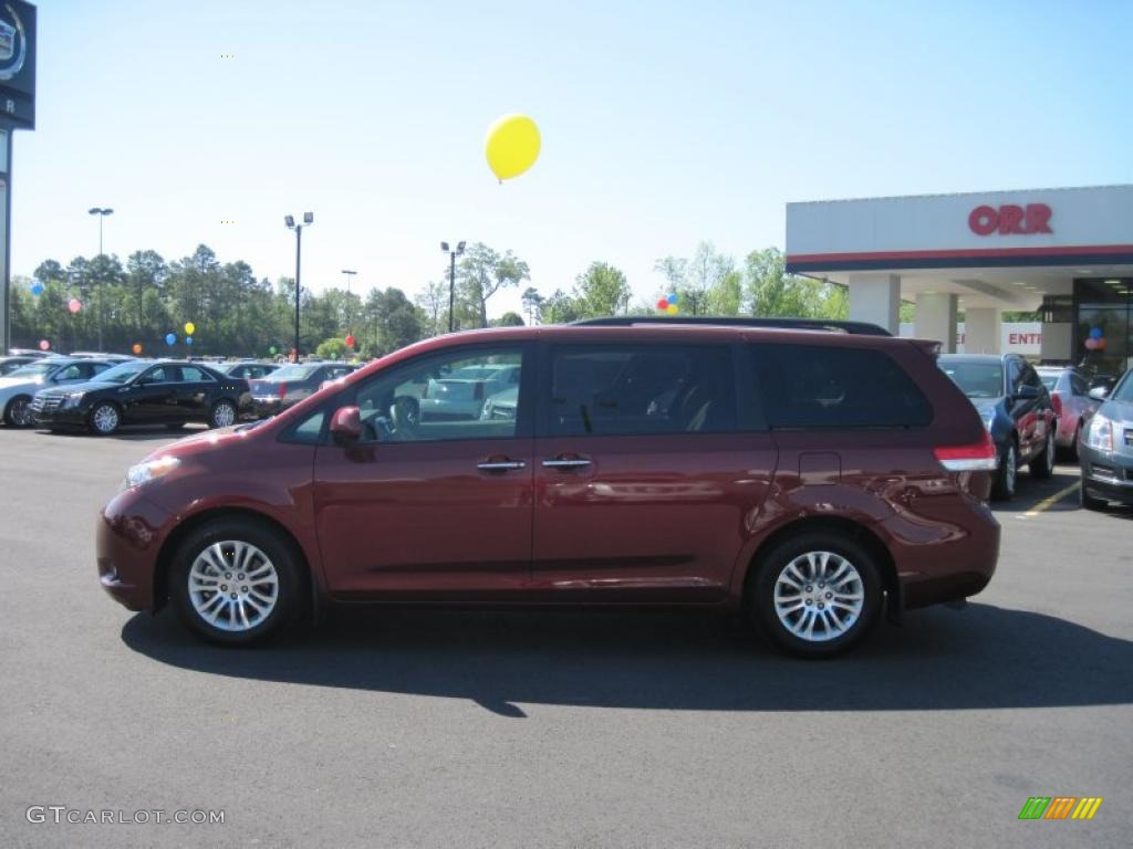 2011 Sienna XLE - Salsa Red Pearl / Bisque photo #2