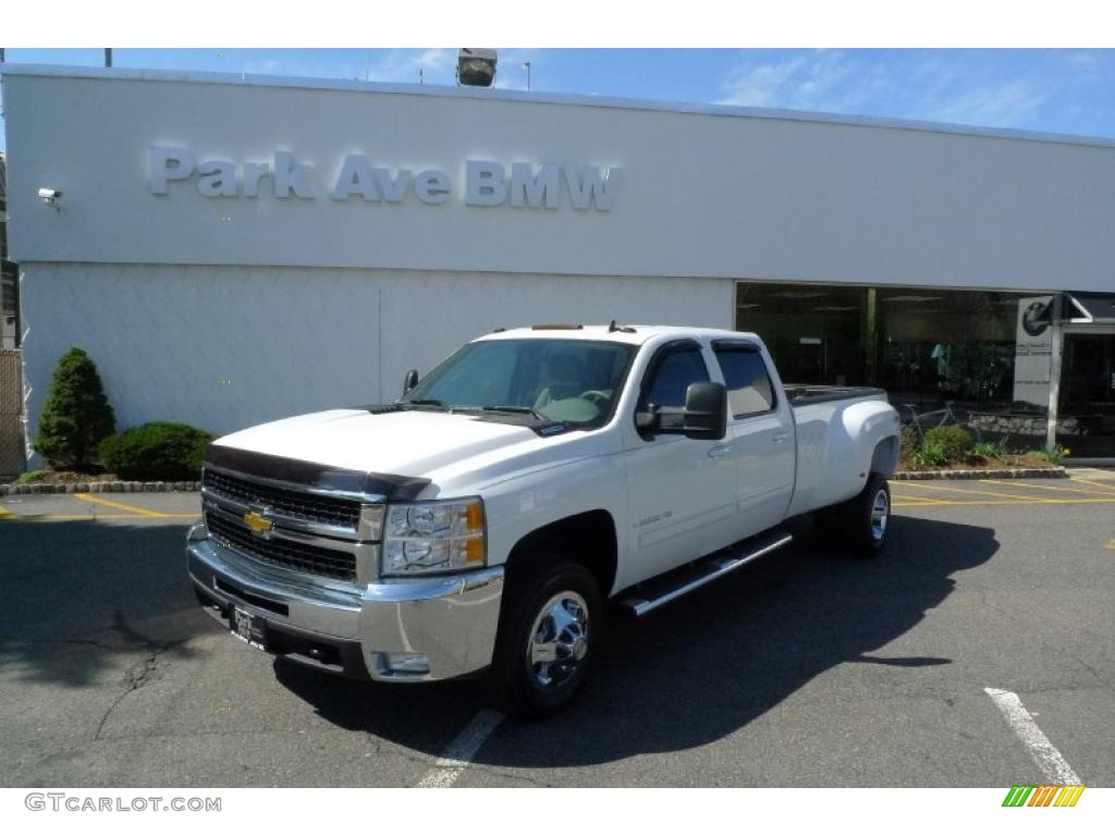 2009 Silverado 3500HD LTZ Crew Cab 4x4 Dually - Summit White / Light Titanium/Dark Titanium photo #1