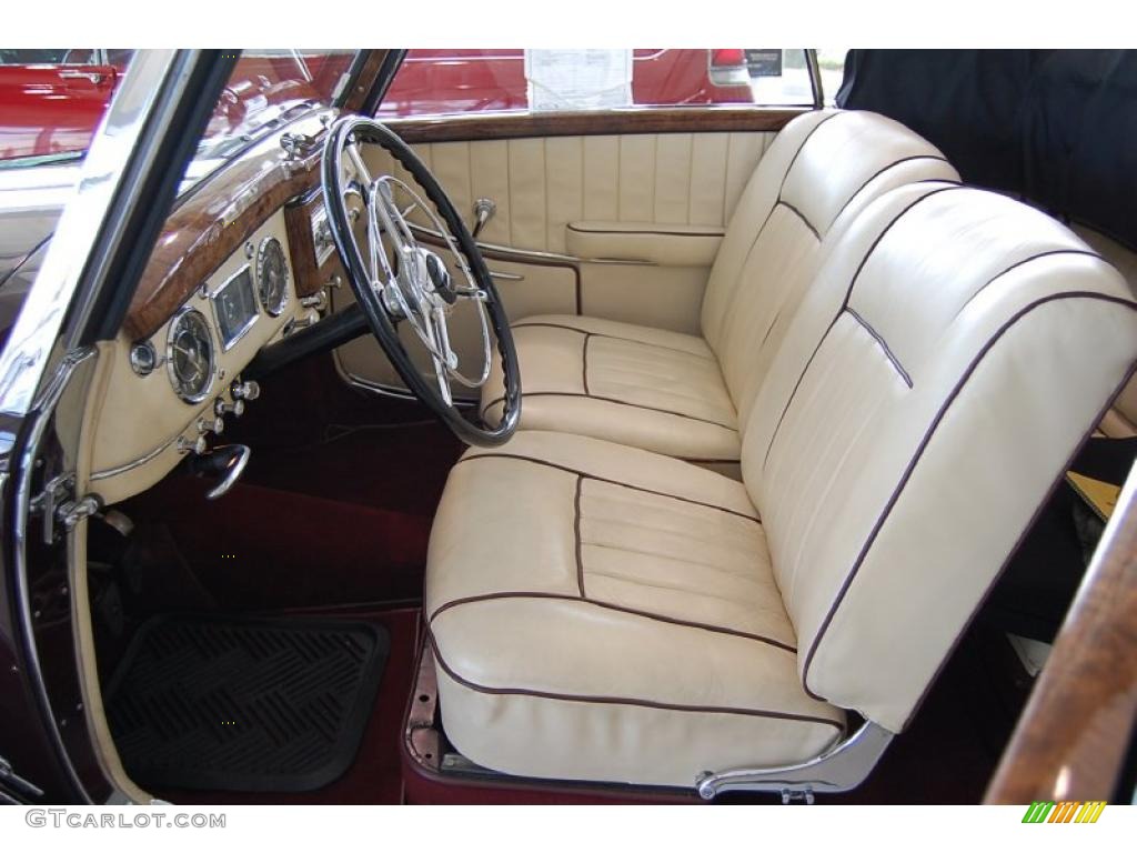 Light Beige/Dark Red Piping Interior 1953 Mercedes-Benz 220 Cabriolet Photo #48096427