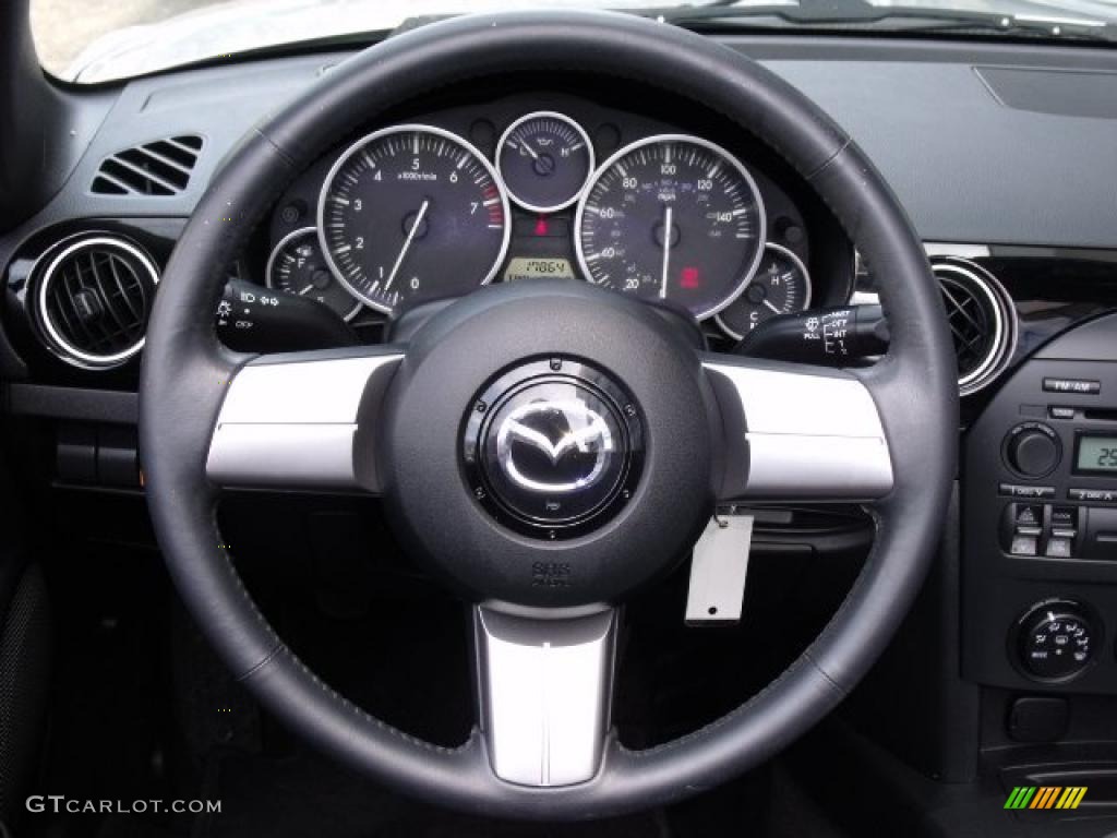 2006 Mazda MX-5 Miata Roadster Black Steering Wheel Photo #48096691