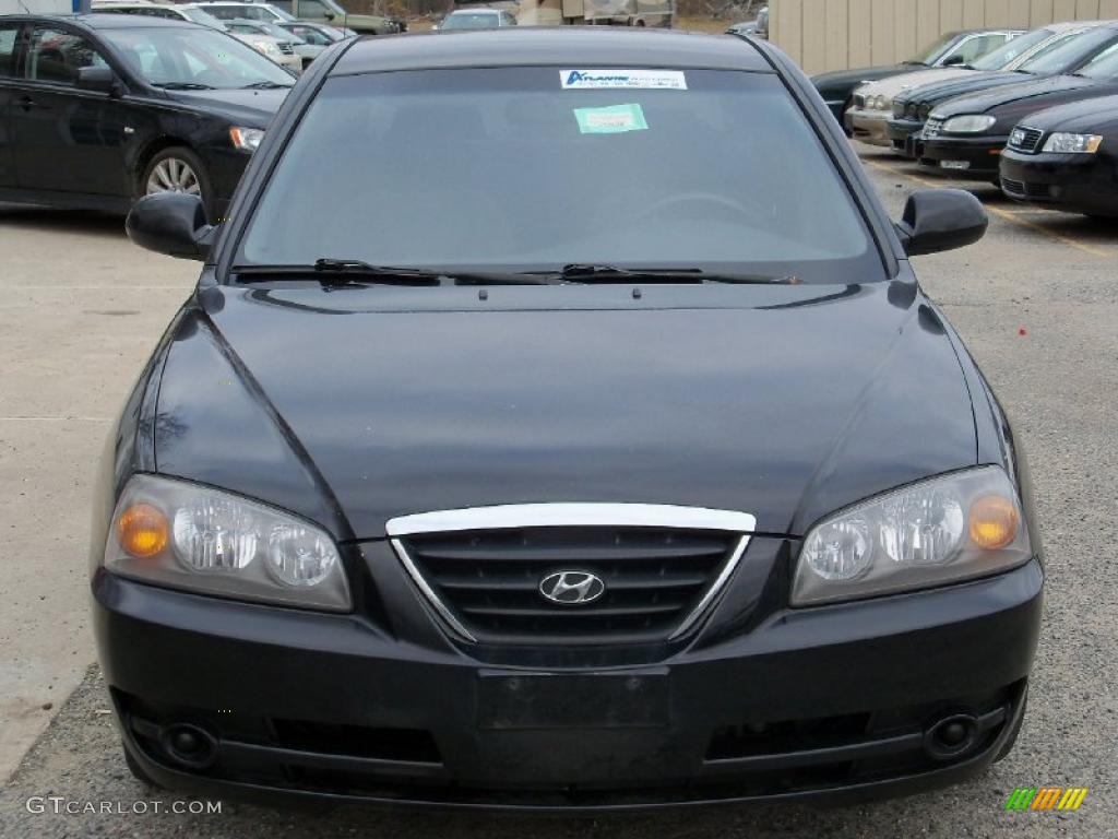 2006 Elantra GLS Sedan - Ebony Black / Gray photo #1