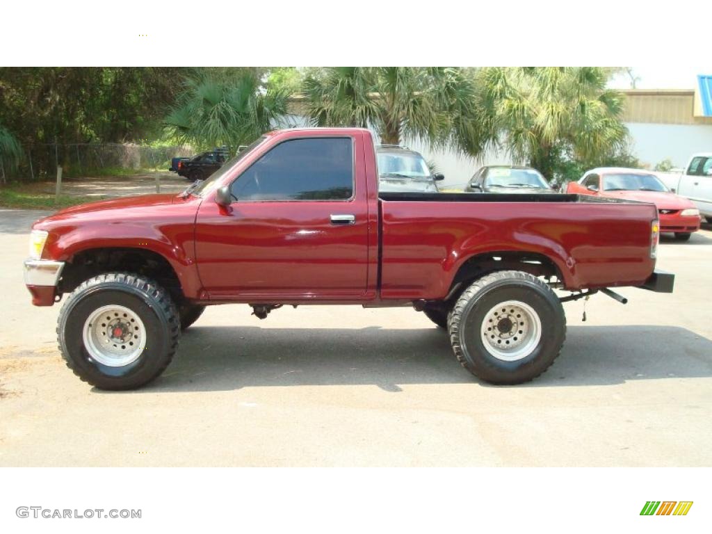 1992 Pickup Deluxe Regular Cab 4x4 - Garnet Red Pearl / Gray photo #6